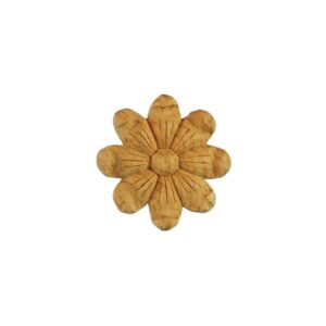 Haofy 4Pcs 25x6cm Flower Wood Carved Applique Wooden Onlay