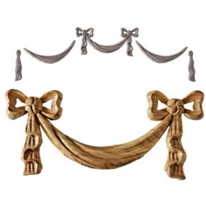 Centerpiece Linenfold Swag and Drop with Bows